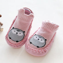 Load image into Gallery viewer, Baby Toddler Shoes and Socks Infant Cartoon Socks Kids Indoor Floor Socks Leather Sole Non-Slip Baby Socks Moccasins Slippers